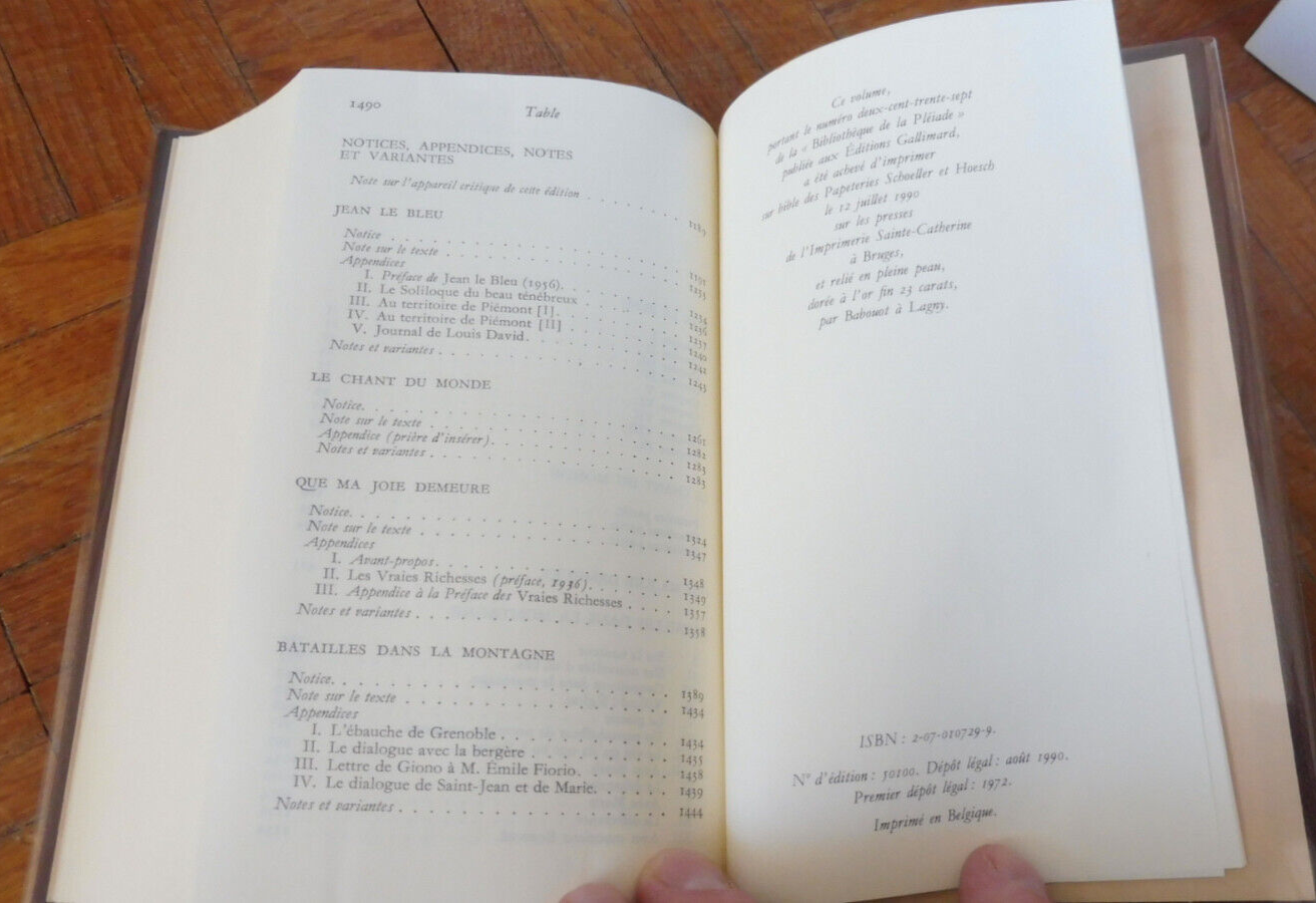 Oeuvres romanesques complètes de Jean Giono t.2 1990 PLEIADE TBE