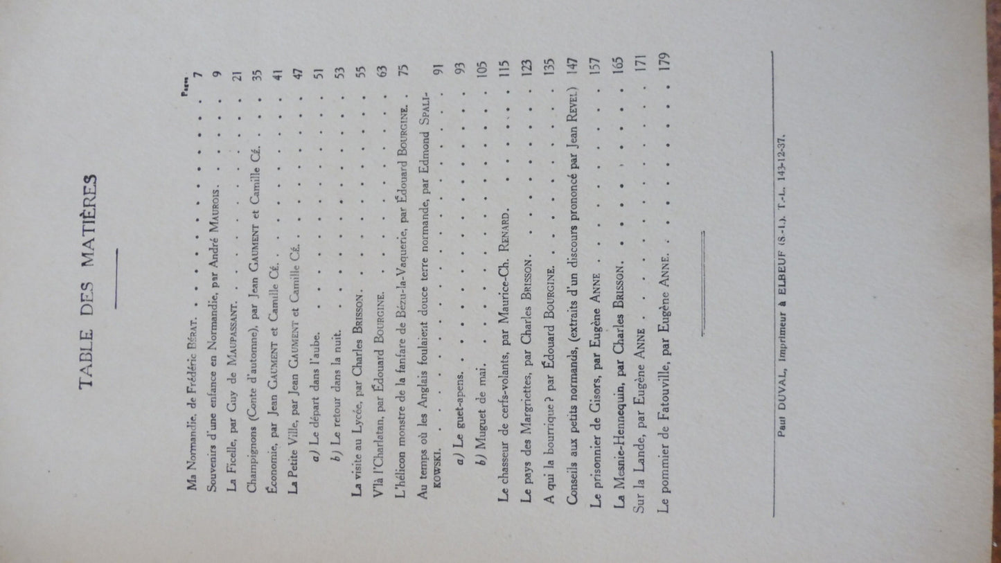 Contes et nouvelles du pays Normand 1937 illus. Dendeville