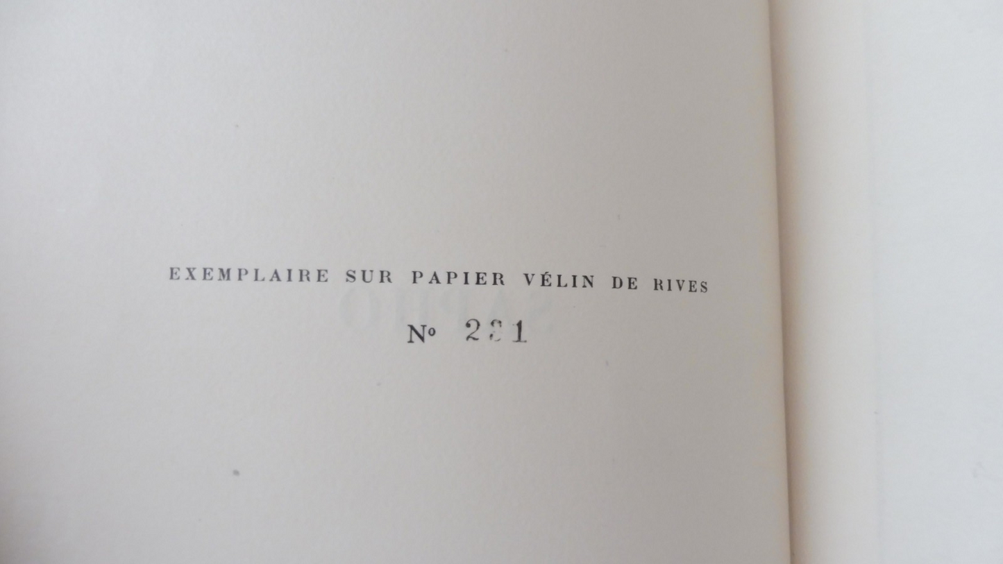 Sapho (Alphonse Daudet) 1939 illus. Rousseau VELIN