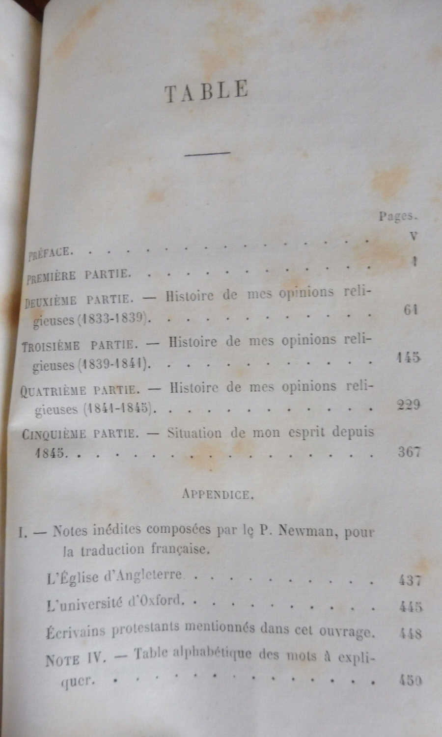 Histoire de mes opinions religieuses (John-Henry Newman) 1866