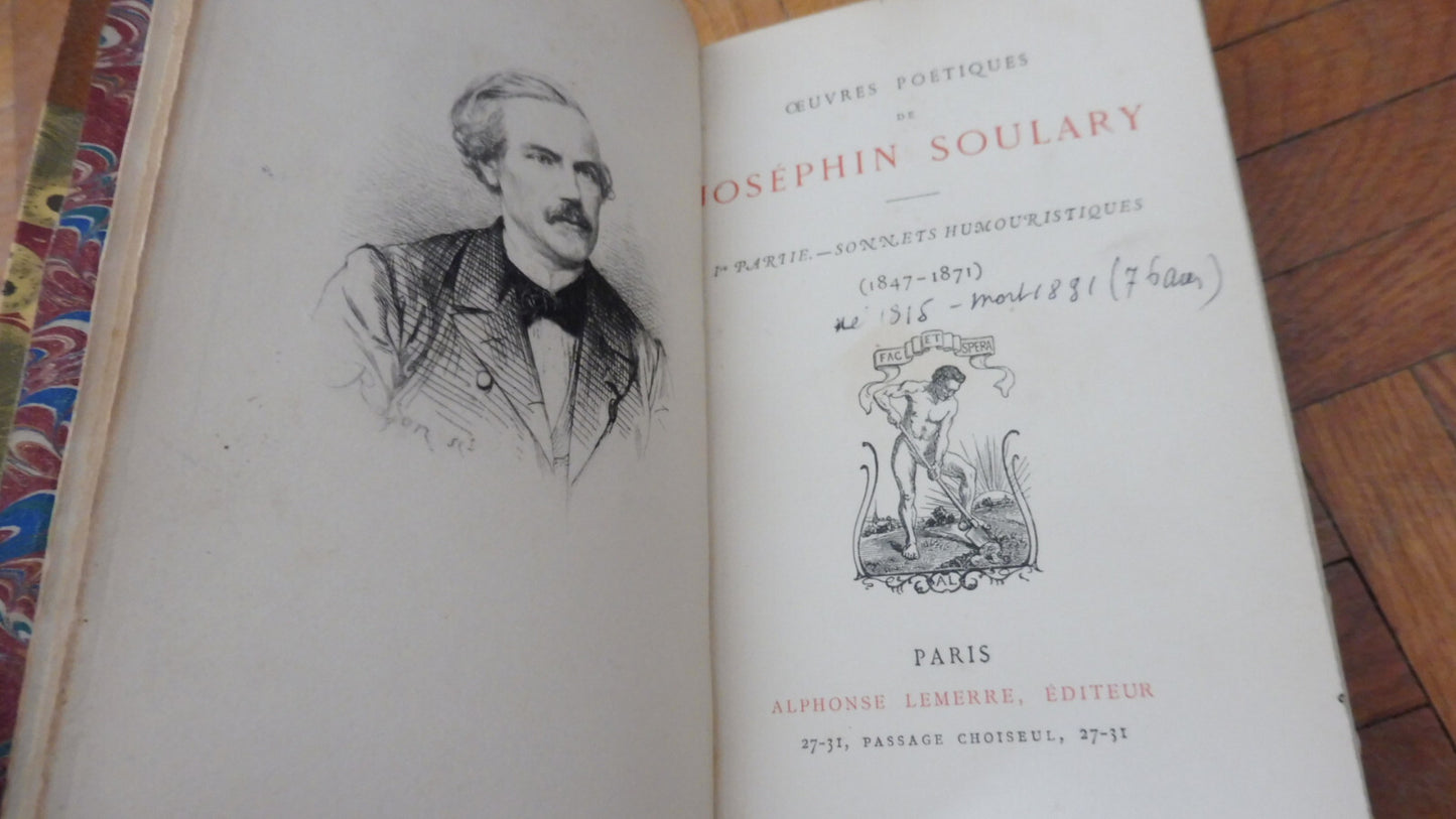 Sonnets humouristiques 1847-1871 (Joséphin Soulary) s.d.