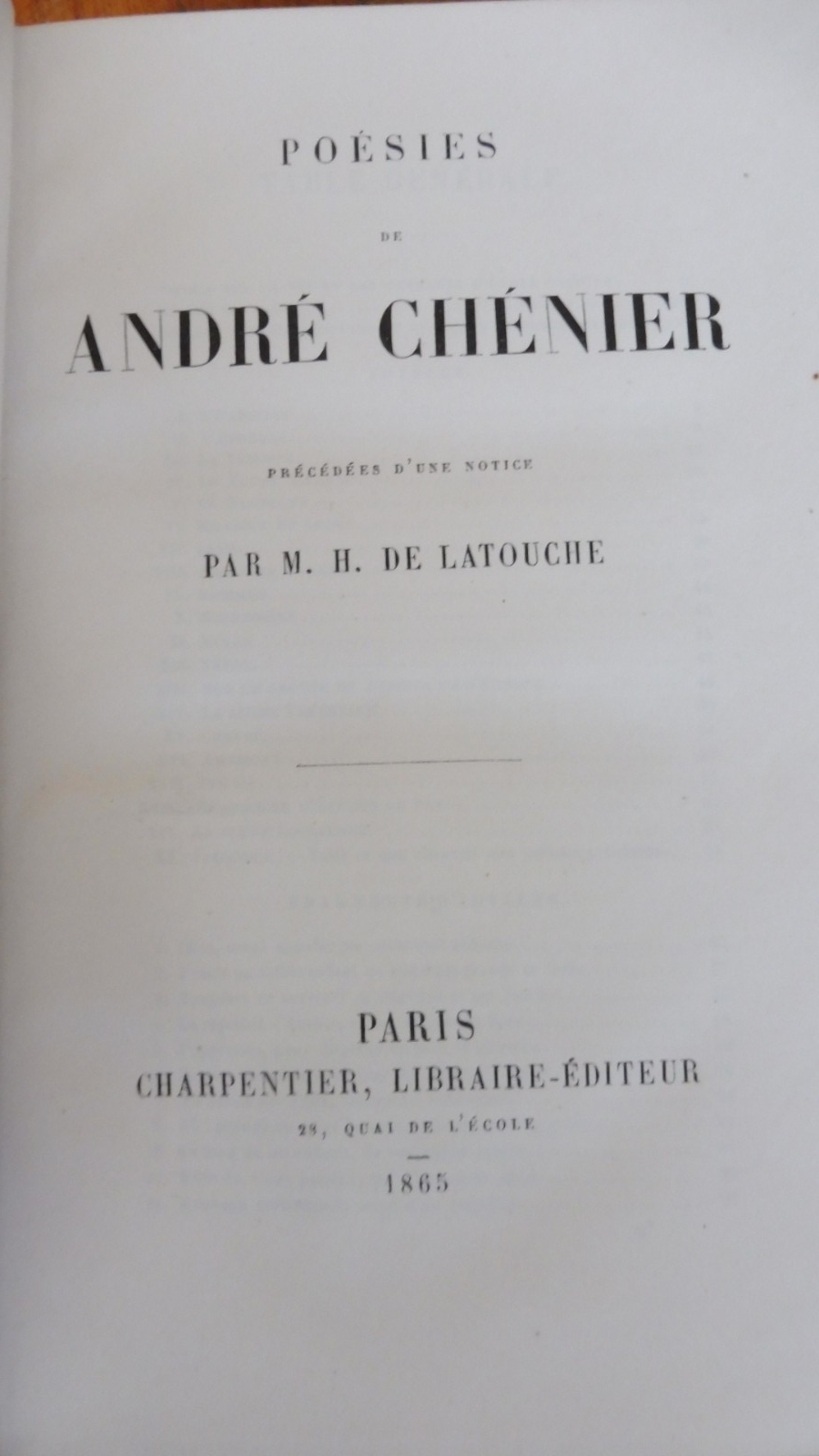 Poésies de Chénier 1865