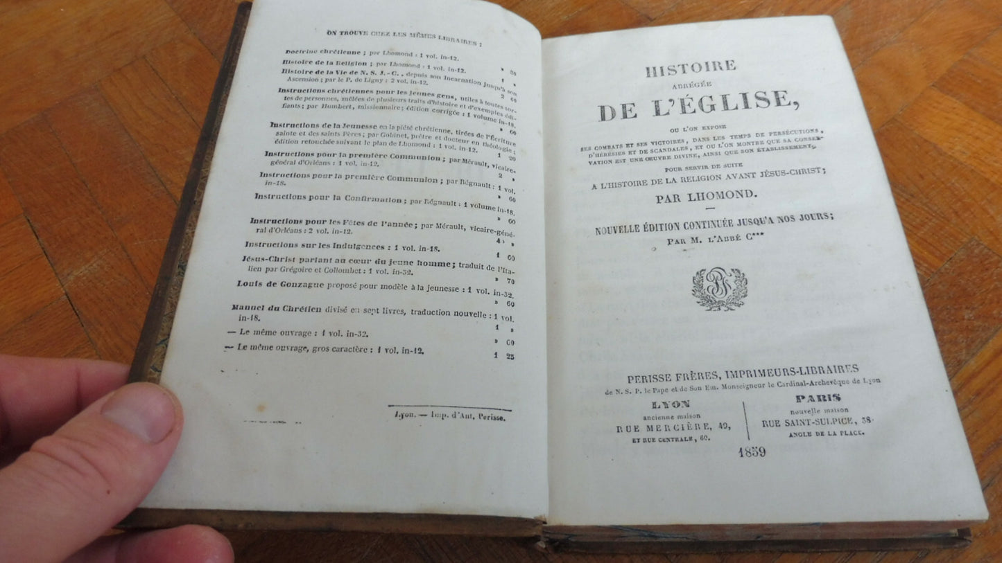 Histoire abrégée de l'Eglise (Lhomond) 1859