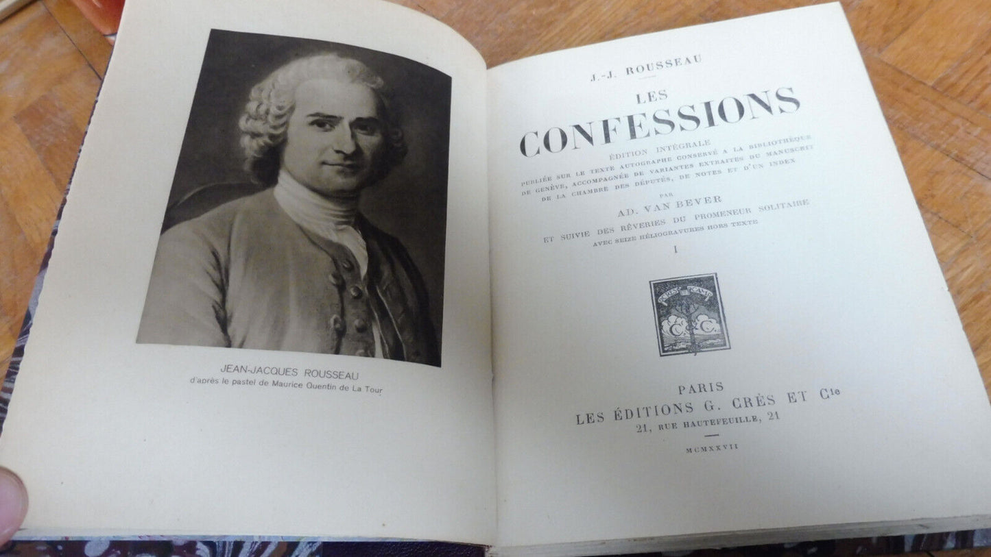Les Confessions (Rousseau) 1927 VELIN