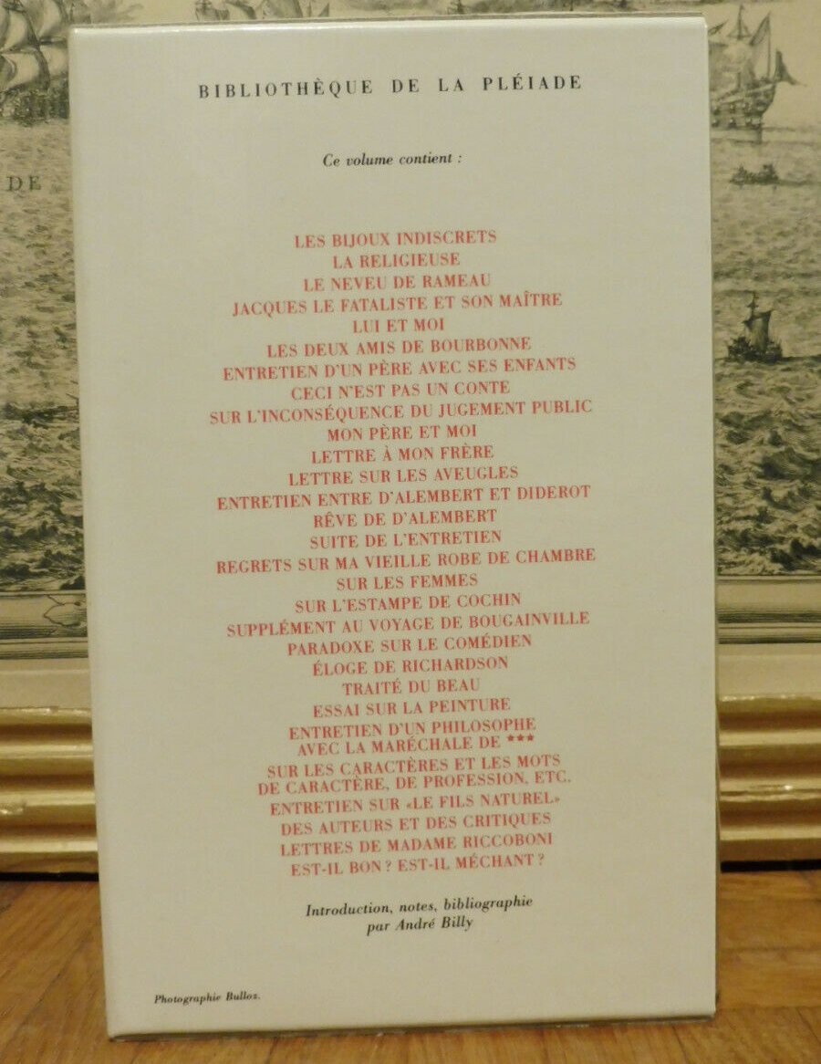 Oeuvres de Diderot 1992 PLEIADE TBE