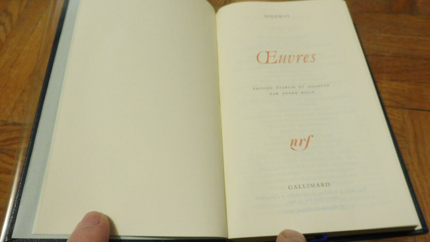 Oeuvres de Diderot 1992 PLEIADE TBE