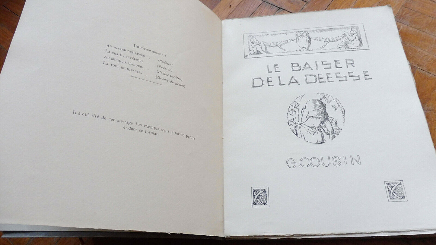 Le Baiser de la déesse (Gabriel Cousin) s.l. ENVOI AUTOGRAPHE EO