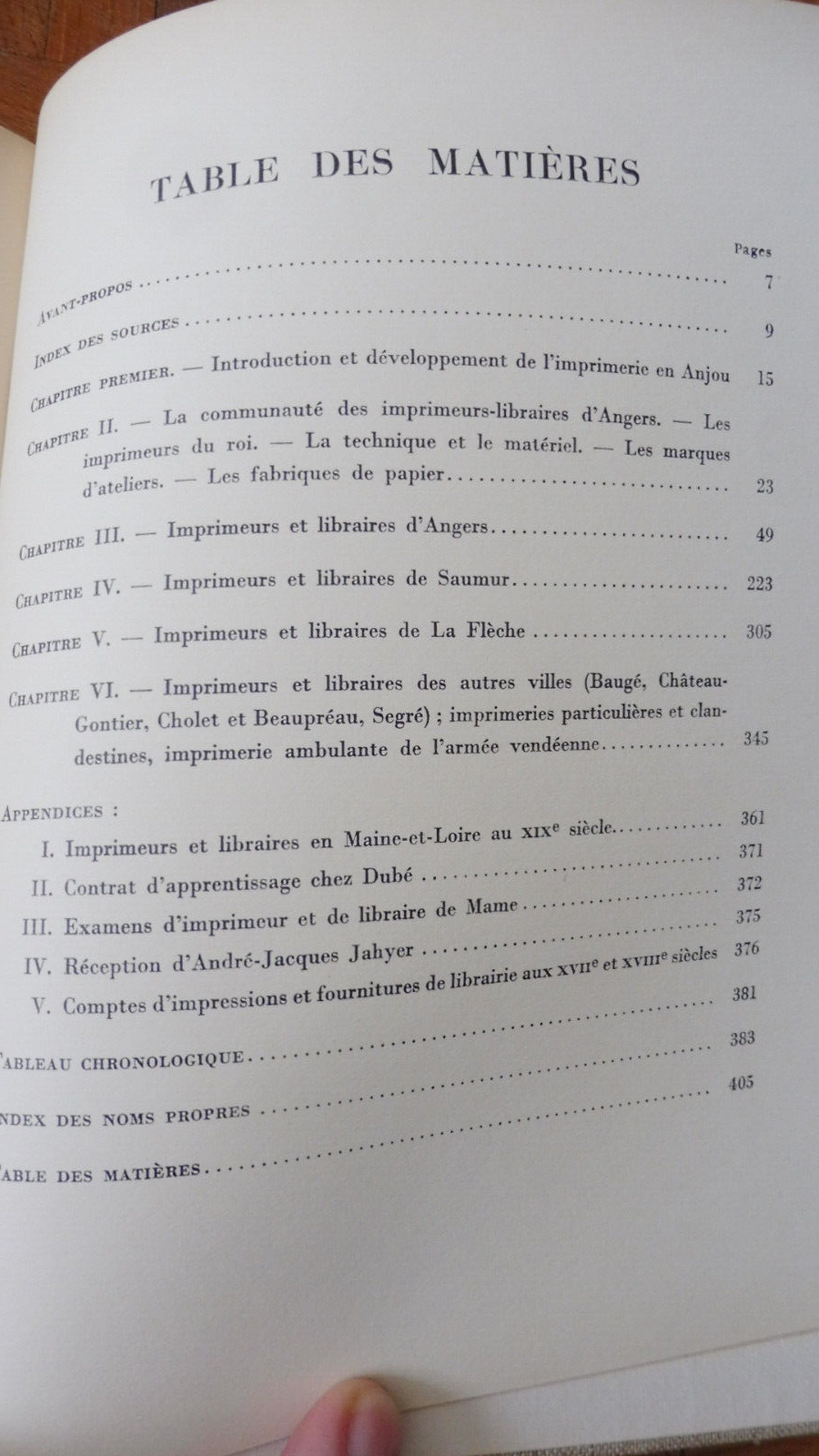 Imprimeurs et libraires de l'Anjou (Pasquier) 1932 BIBLIOPHILIE