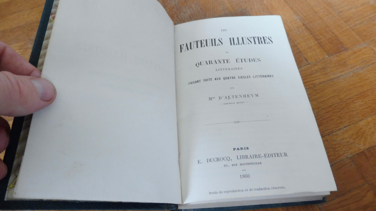 Les Fauteuils illustres (Mme. d'Altenheym) 1860