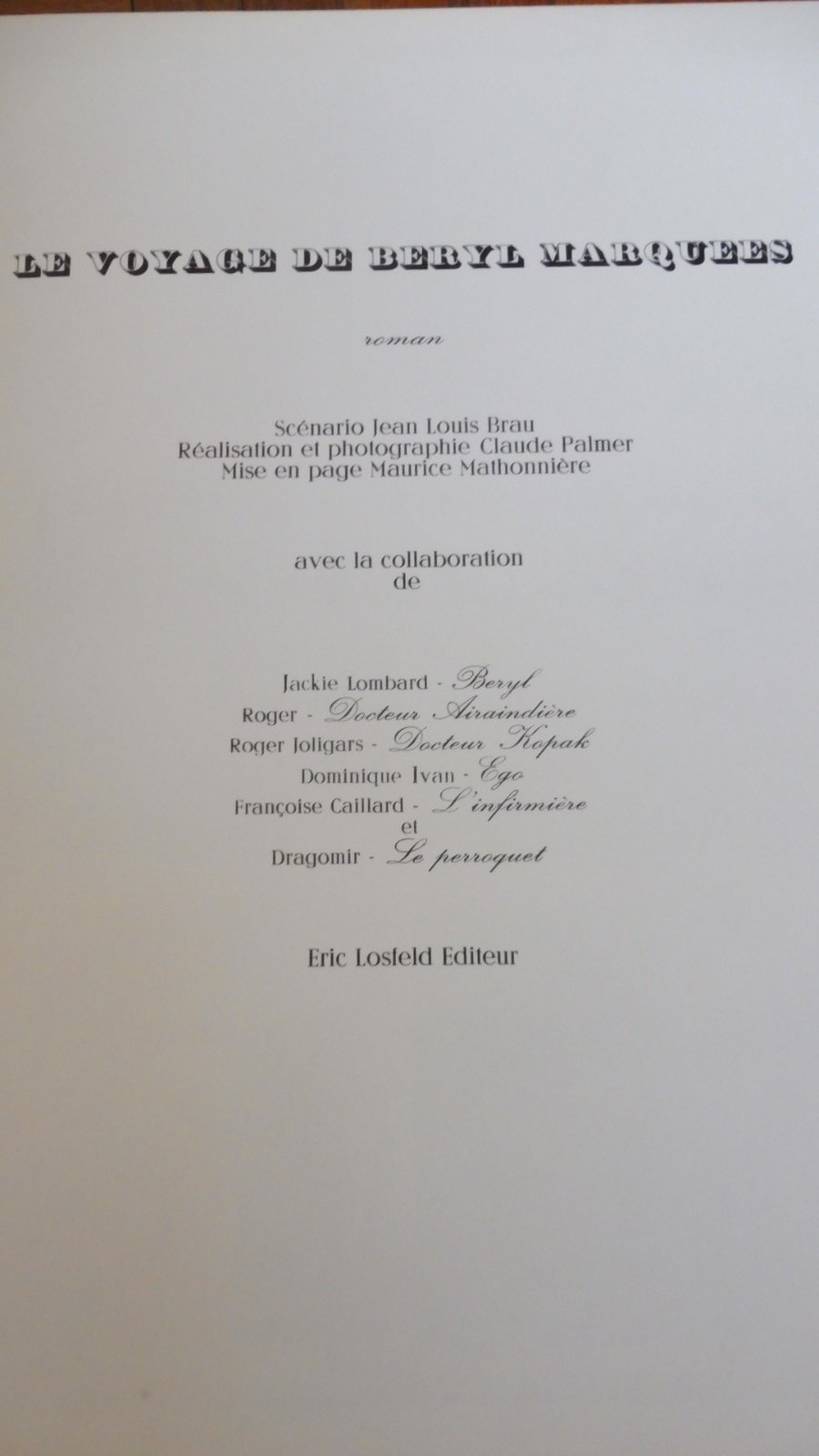 Le Voyage de Béryl Marquees (Brau et Palmer) 1969 CURIOSA