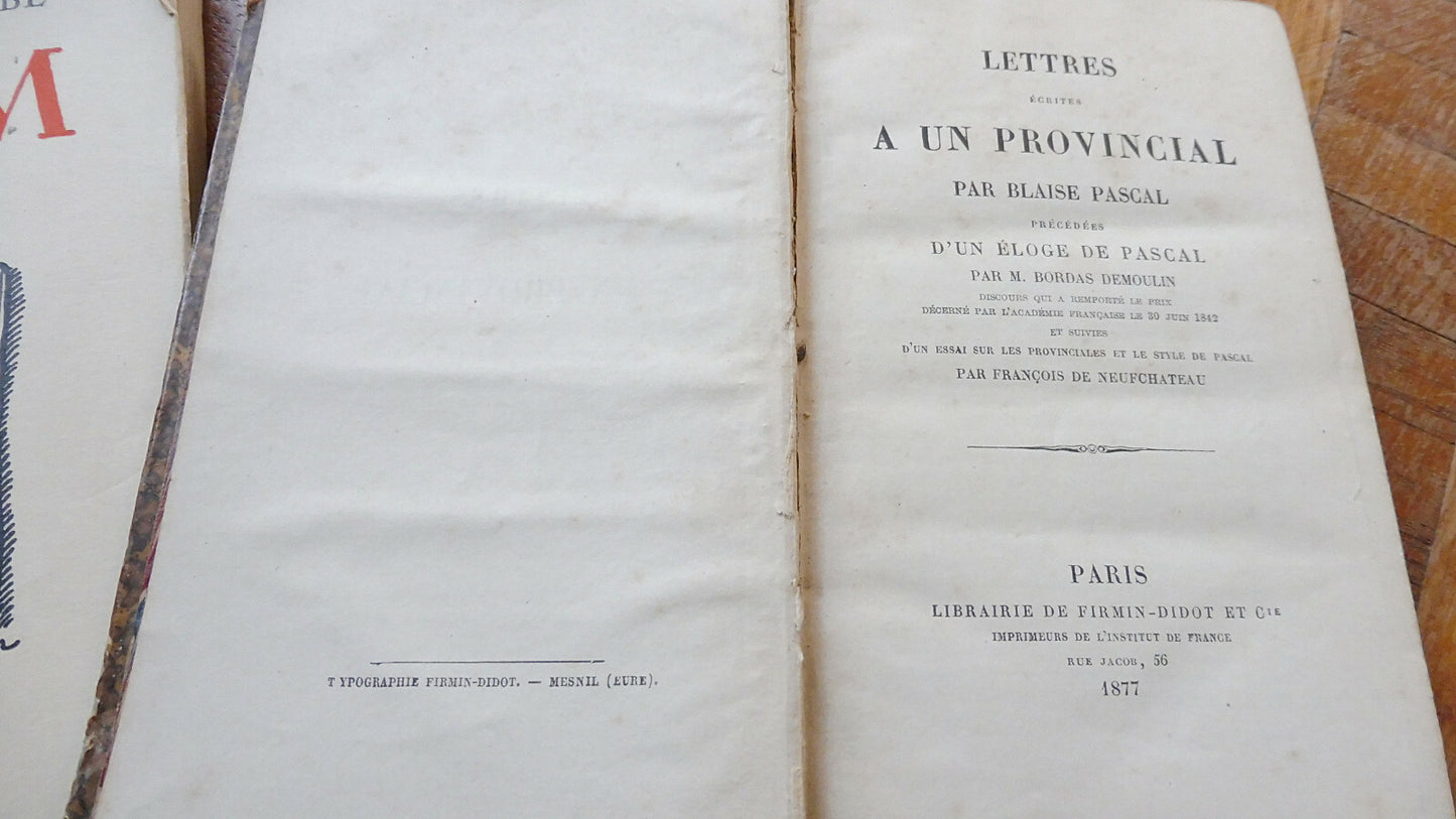 Lettres écrites à un provincial (Blaise Pascal)1877