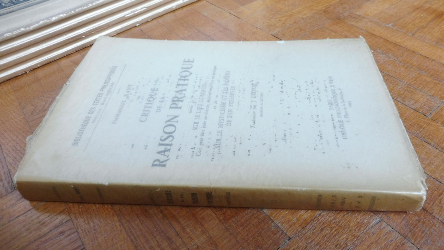 Critique de la raison pratique (Emmanuel Kant) 1945