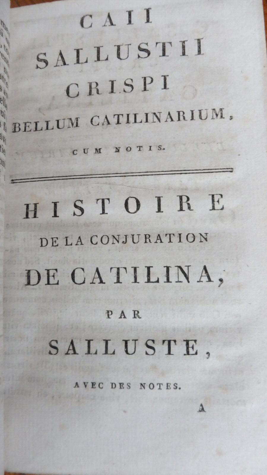 Traduction de Salluste. Catilina et Jugurtha 1807