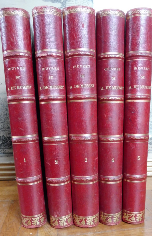 Oeuvres complètes d'Alfred de Musset 1890 5 vol. ILLUSTRE