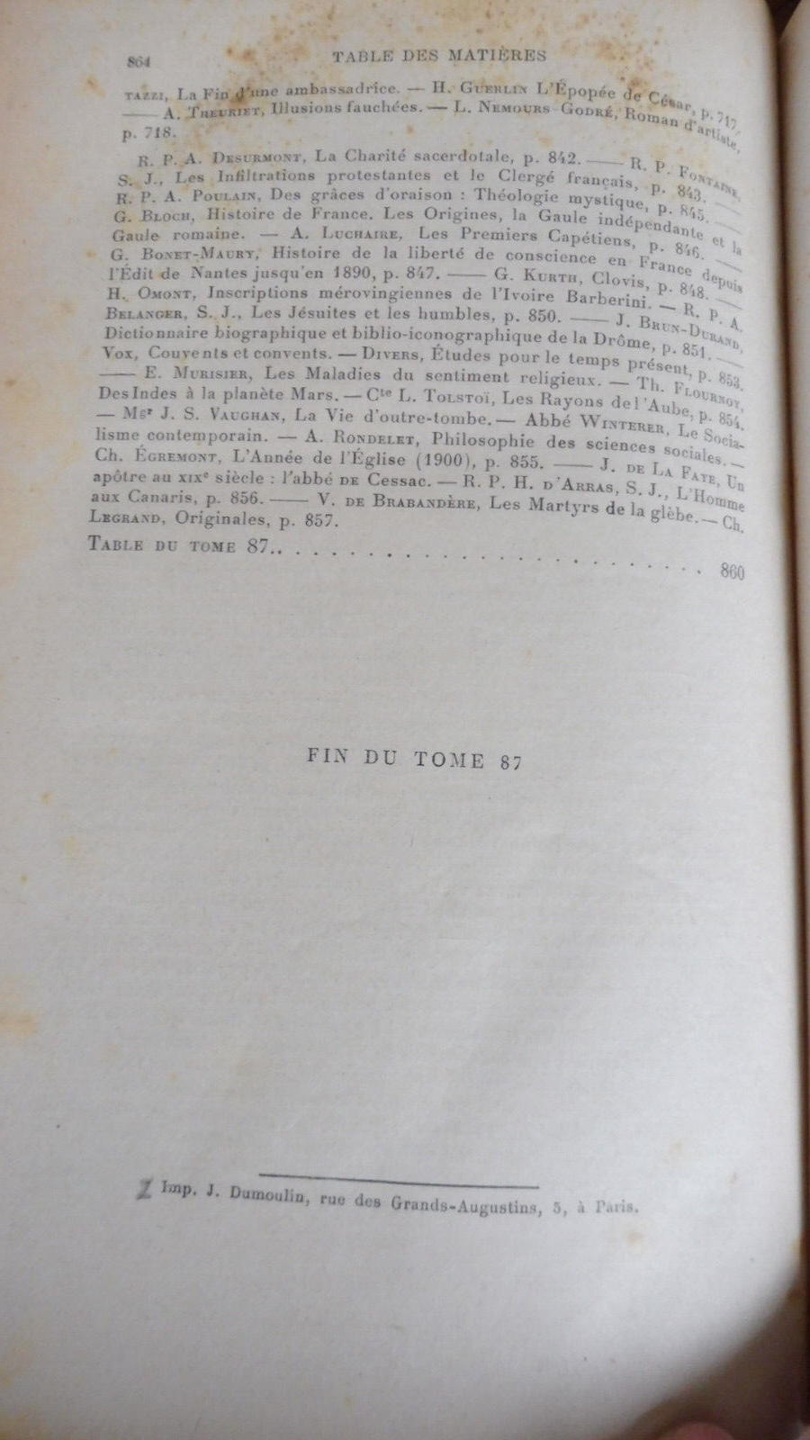 Etudes des jésuites avril, mai, juin 1901
