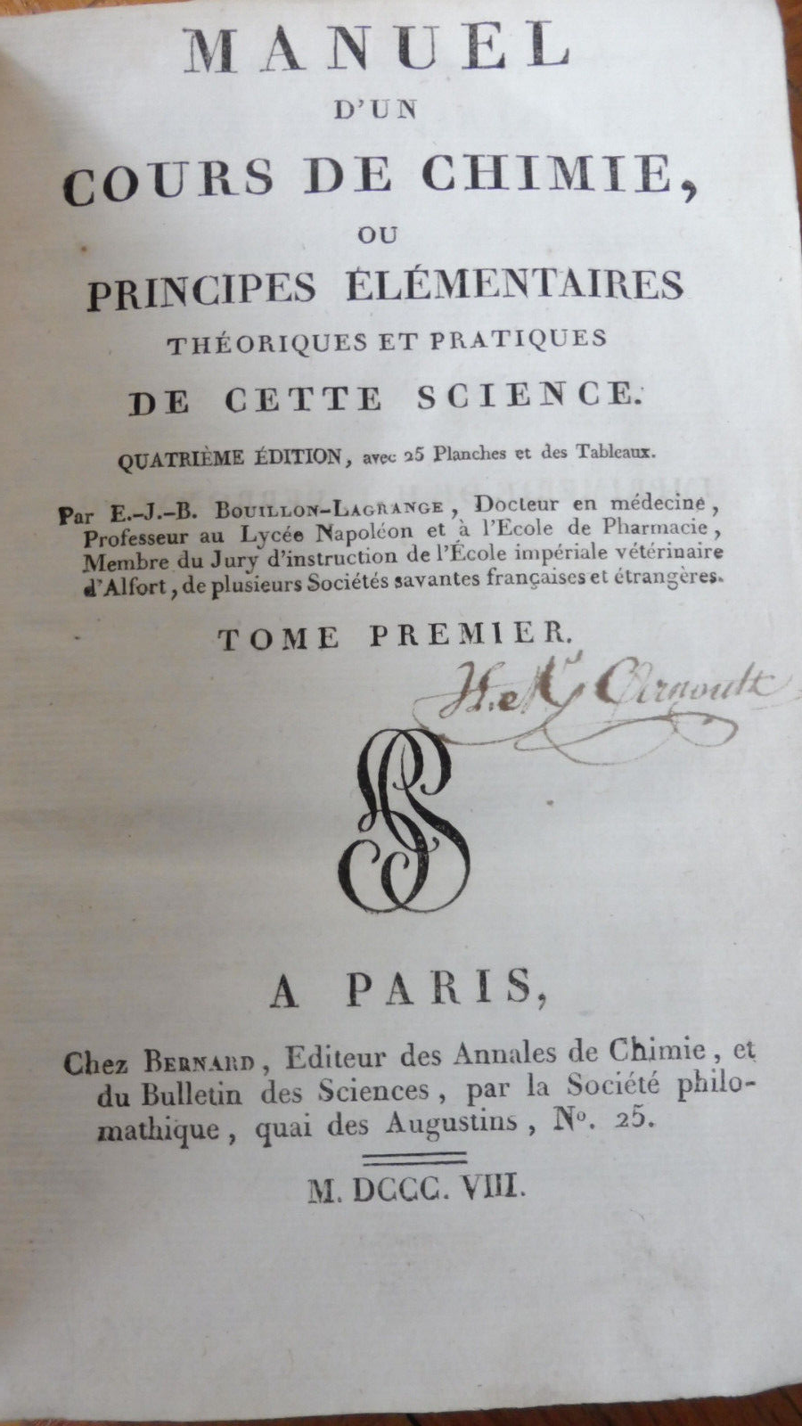 Manuel d'un cours de chimie (Bouillon-Lagrange) 1808 3/3