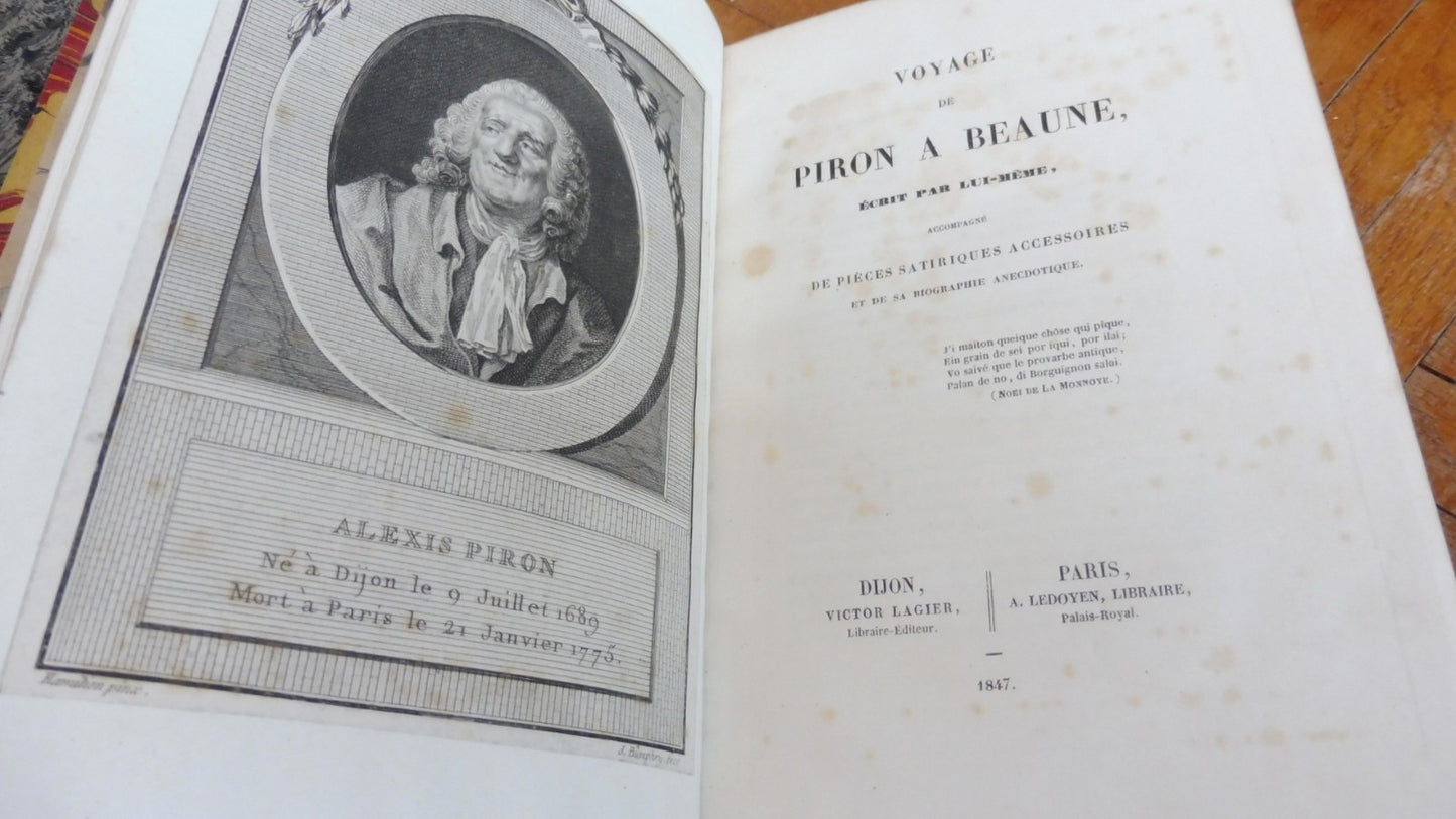 Voyage de Piron à Beaune (Alexis Piron) 1847