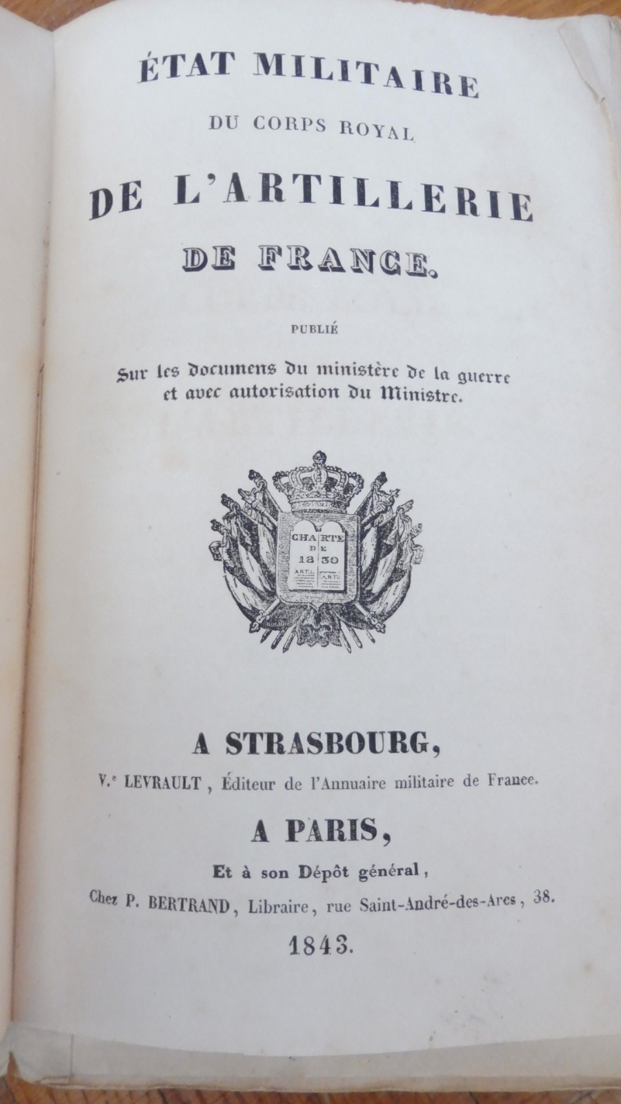 Etat militaire du corps de l'artillerie de France pour l'année 1843