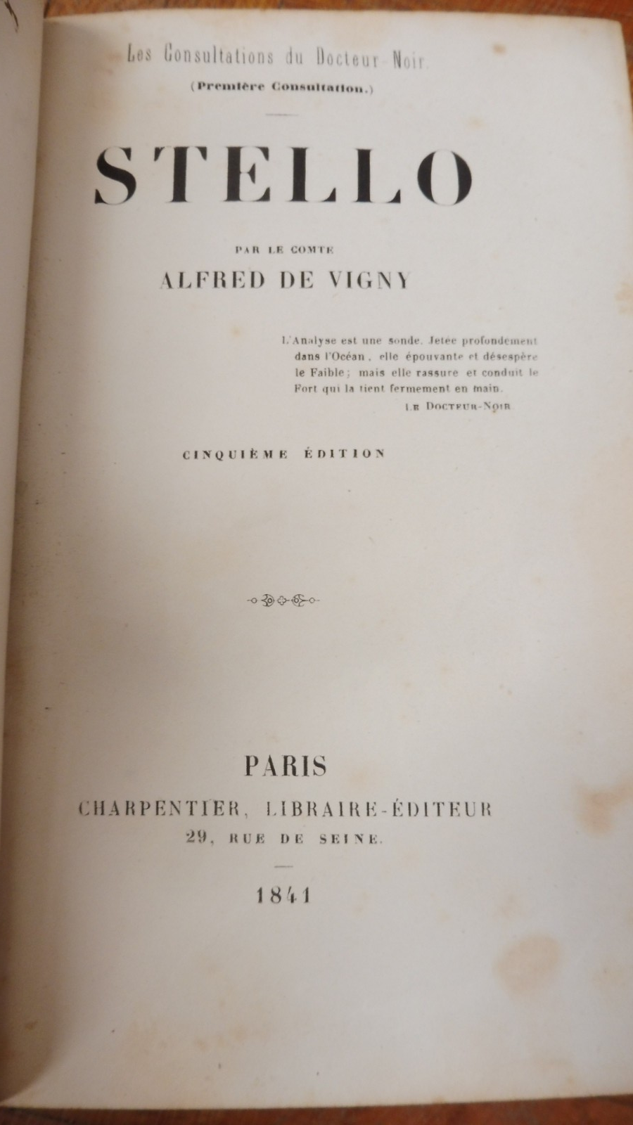 Stello. Servitude et grandeur militaires (A. De Vigny) 1841