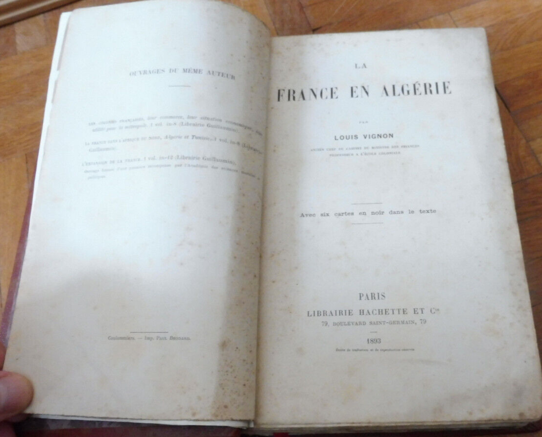 La France en Algérie (Louis Vignon) 1893