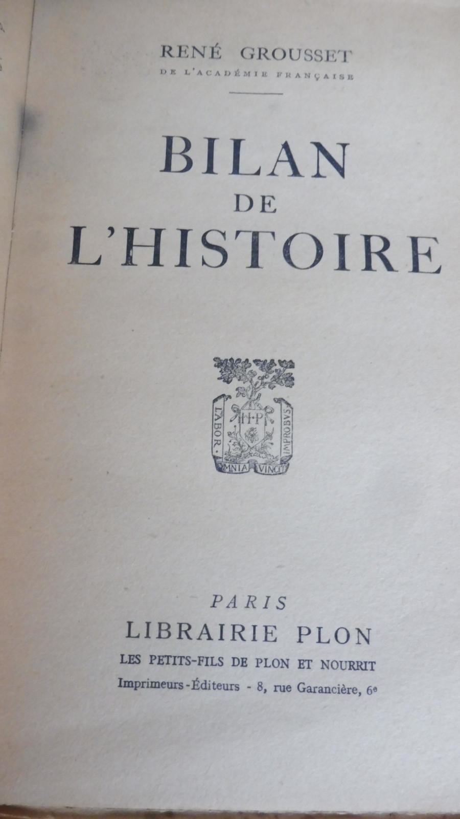 Bilan de l'Histoire (René Grousset) 1946