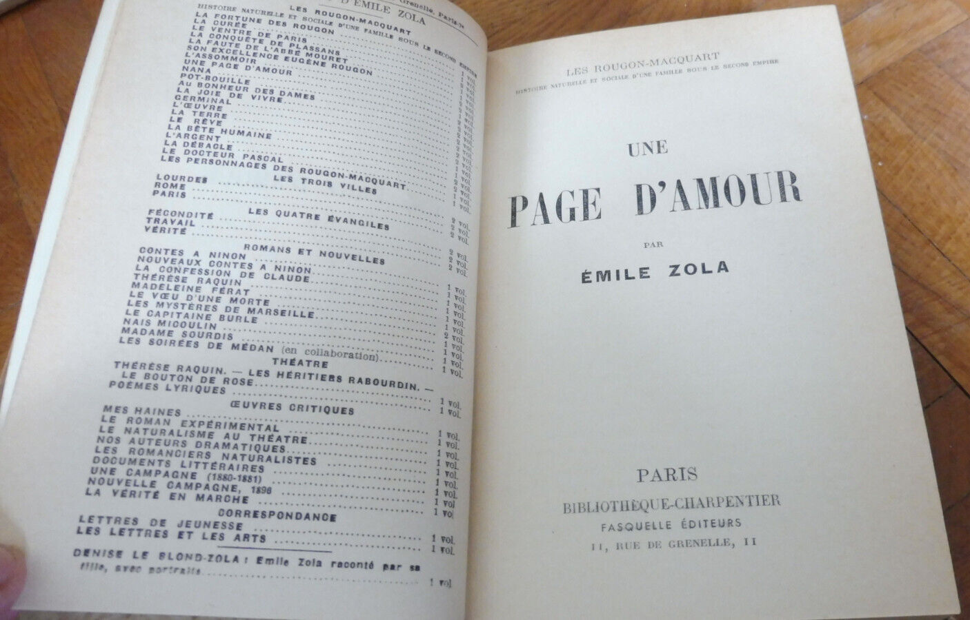 Une page d'amour (Emile Zola) 1954