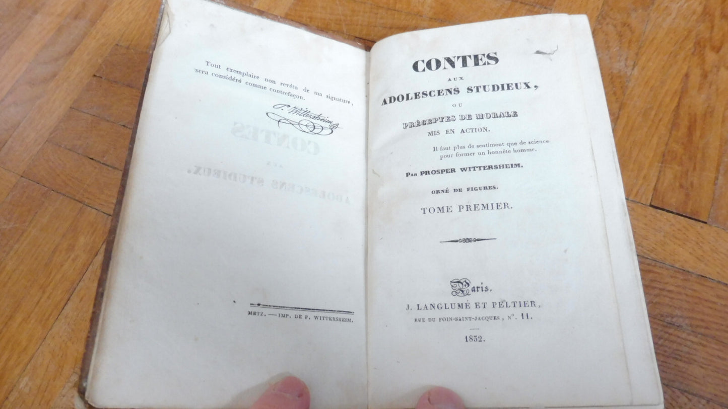 Contes aux adolescents studieux (Prosper Wittersheim) 1832