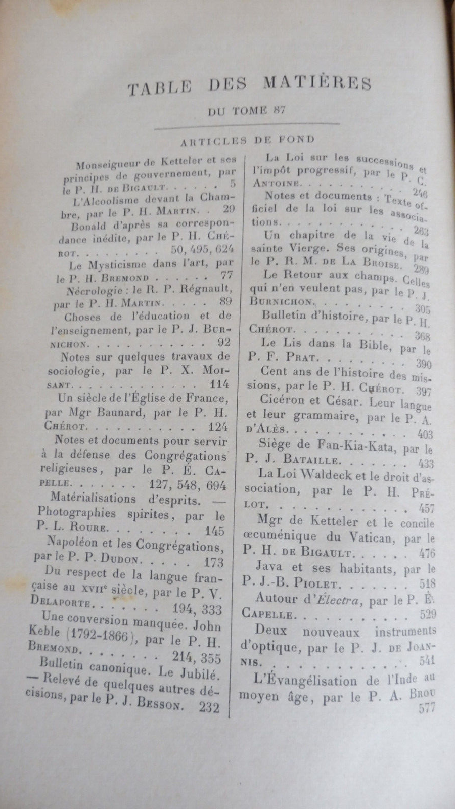 Etudes des jésuites avril, mai, juin 1901