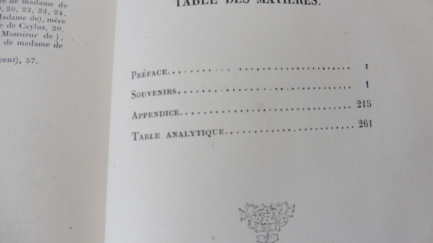 Souvenirs de madame de Caylus (Charles Asselineau) 1815