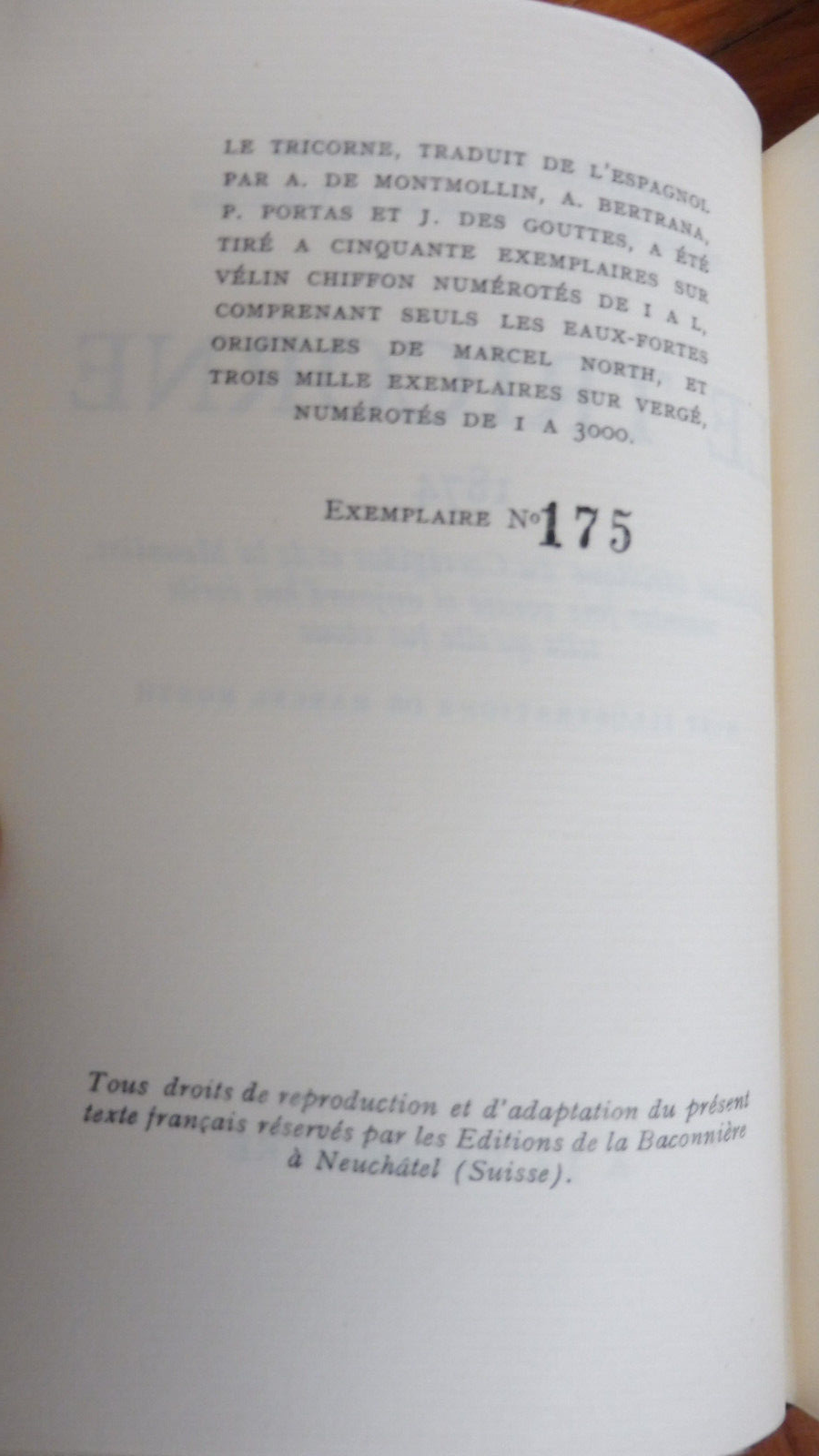 Le Tricorne (Pedro de Alarcon) 1946 NUMEROTE illus. North