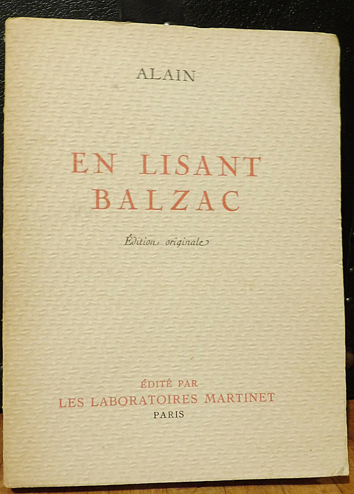 En lisant Balzac Alain 1935 EO