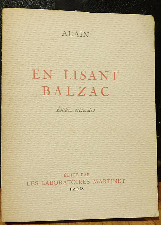 En lisant Balzac Alain 1935 EO