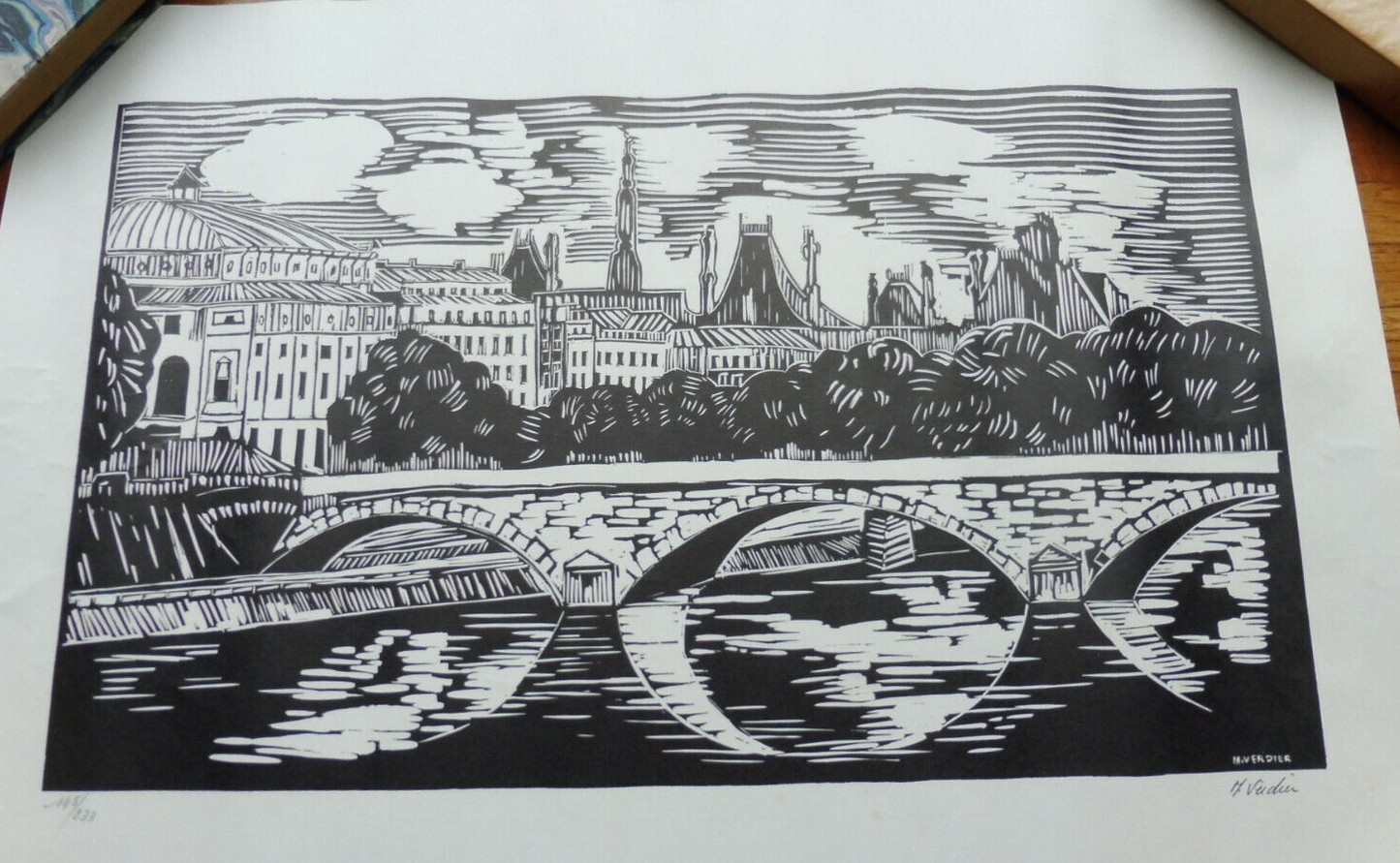 Gravure M. Verdier SIGNE NUMEROTE 49x36 cm