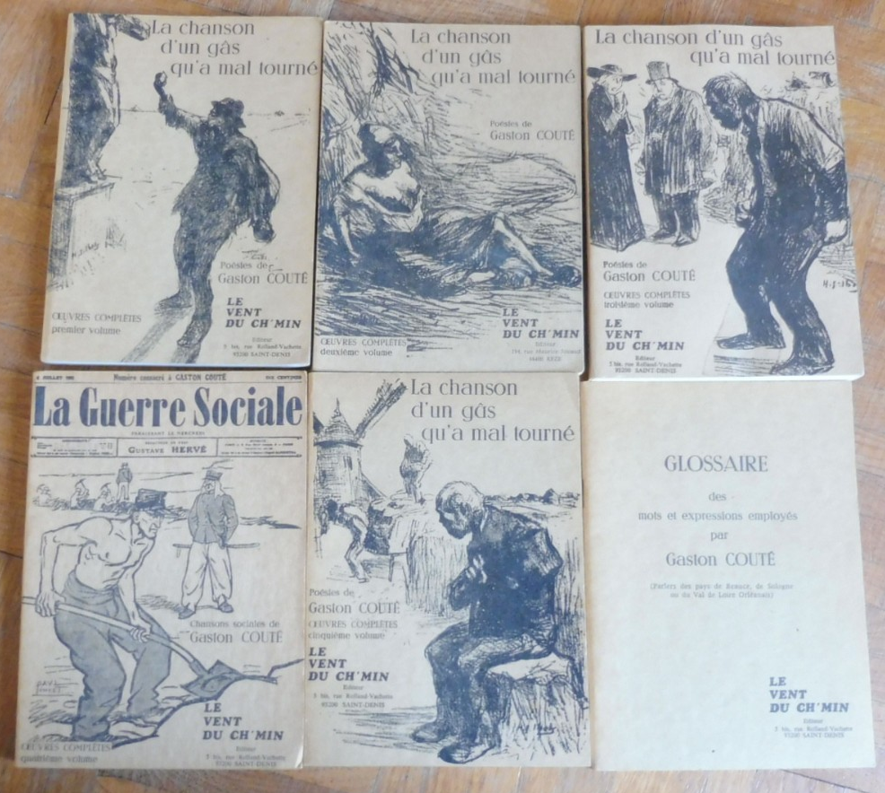 Oeuvres de Gaston Couté 5 vol. + Glossaire