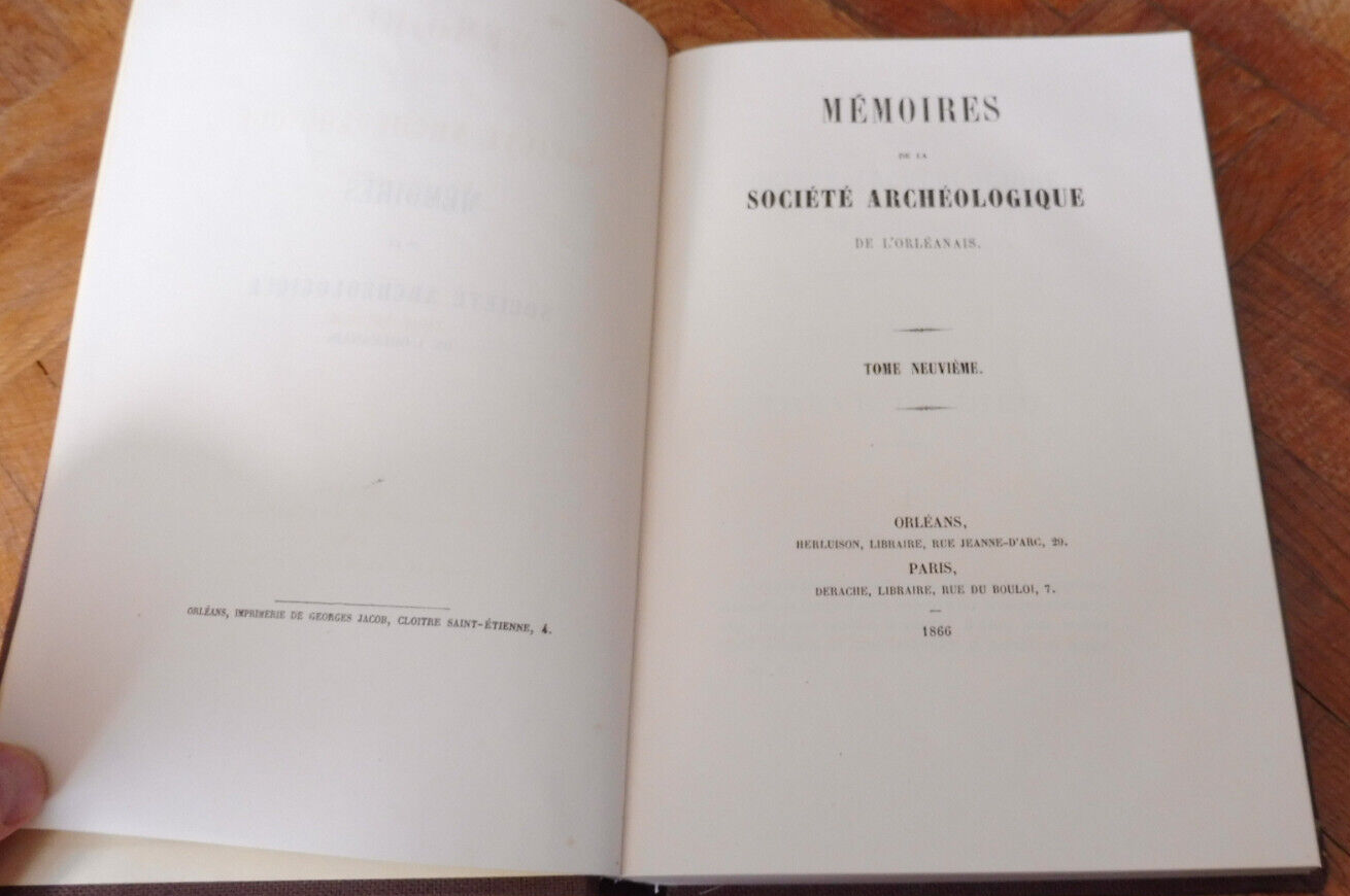 Mémoires de la Société archéologique de l'Orléanais 1866