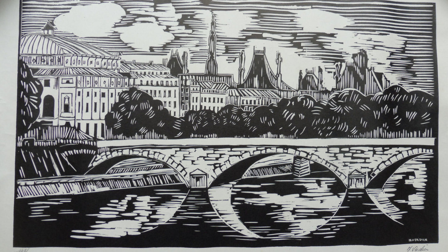 Gravure M. Verdier SIGNE NUMEROTE 49x36 cm