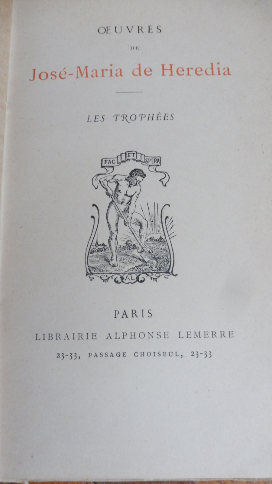 Les Trophées (J.-M. De Heredia) s.d.