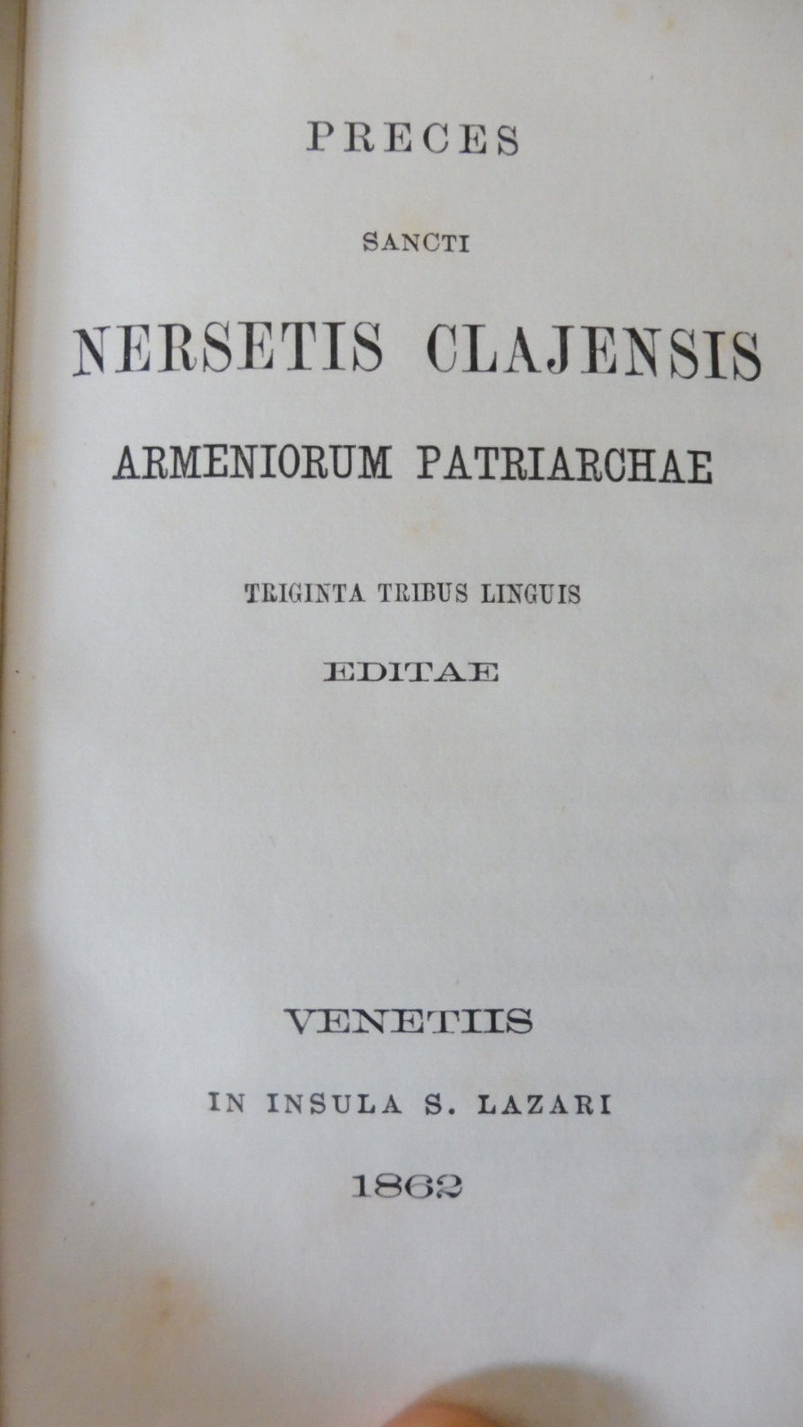 Preces sancti Nersetis clajensis armeniorum patriarchae 1862