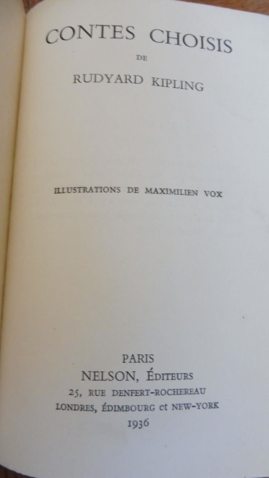 Contes choisis (Rudyard Kipling) 1936 illus. Vox