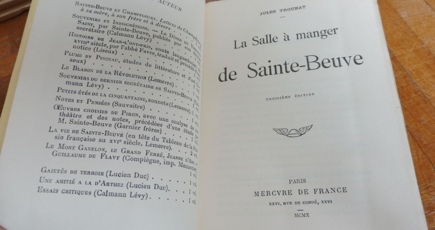 La Salle à manger de Sainte Beuve (Jules Troubat) 1910