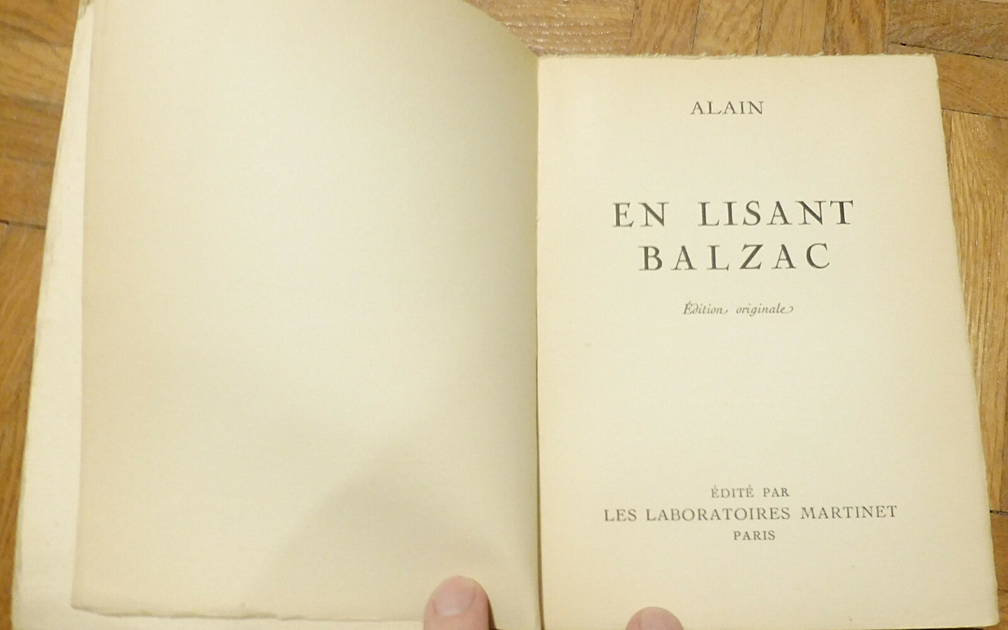 En lisant Balzac Alain 1935 EO