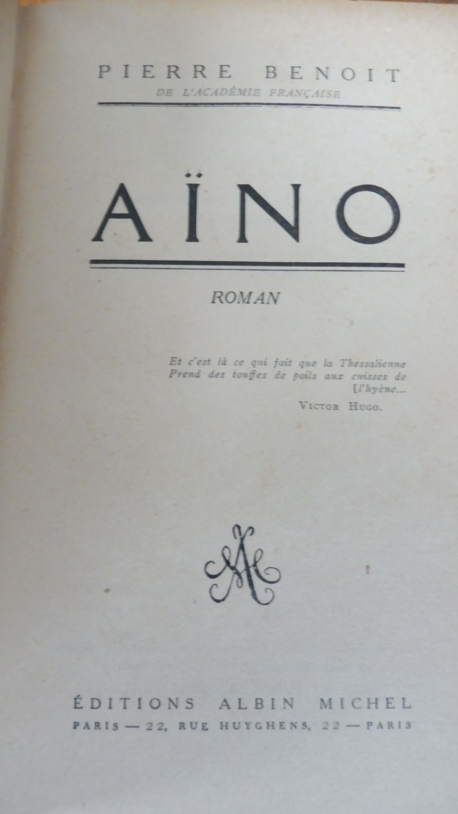 Aïno (Pierre Benoît) 1948
