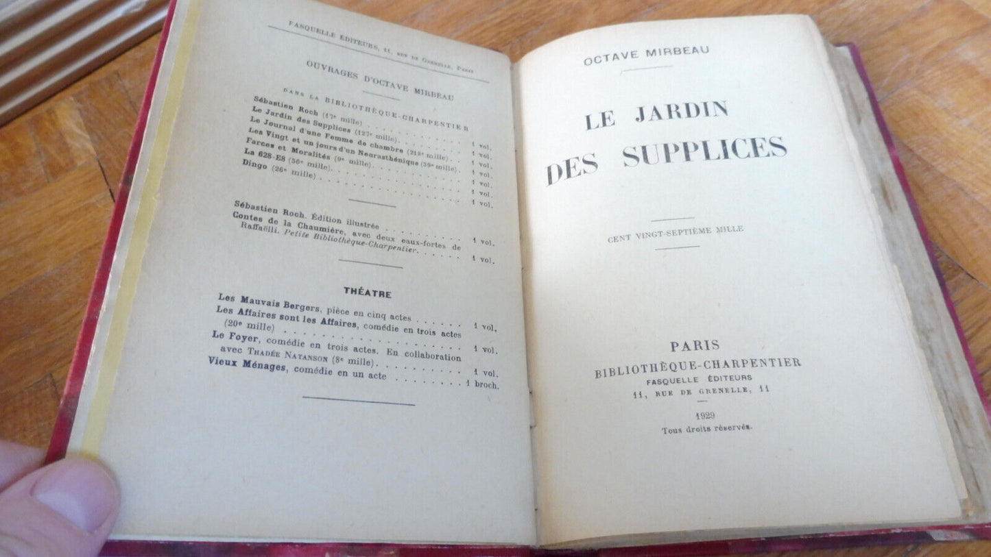 Le Jardin des supplices (Octave Mirbeau) 1929