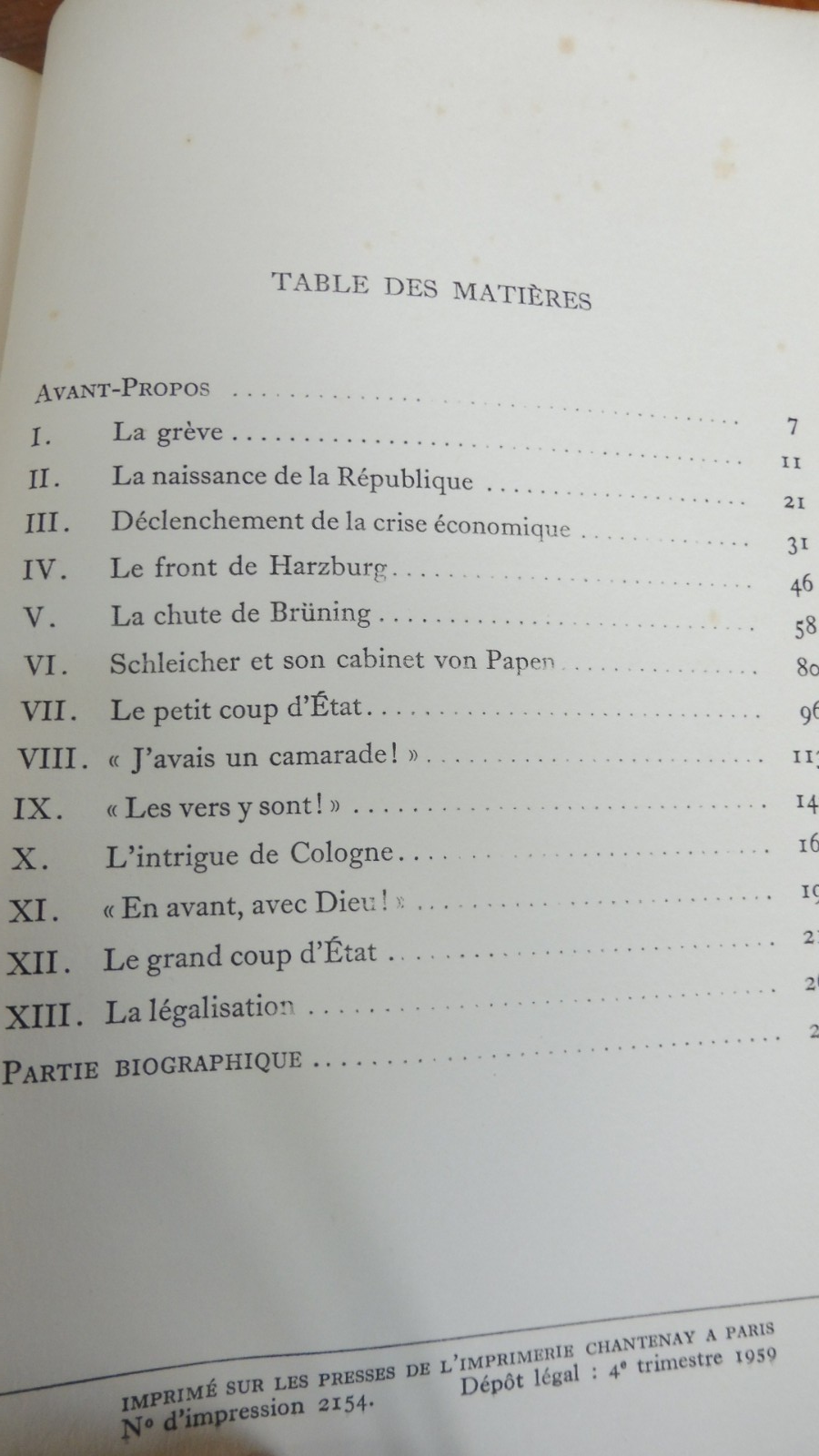 Naissance d'une dictature (Meissner et Wilde) 1959