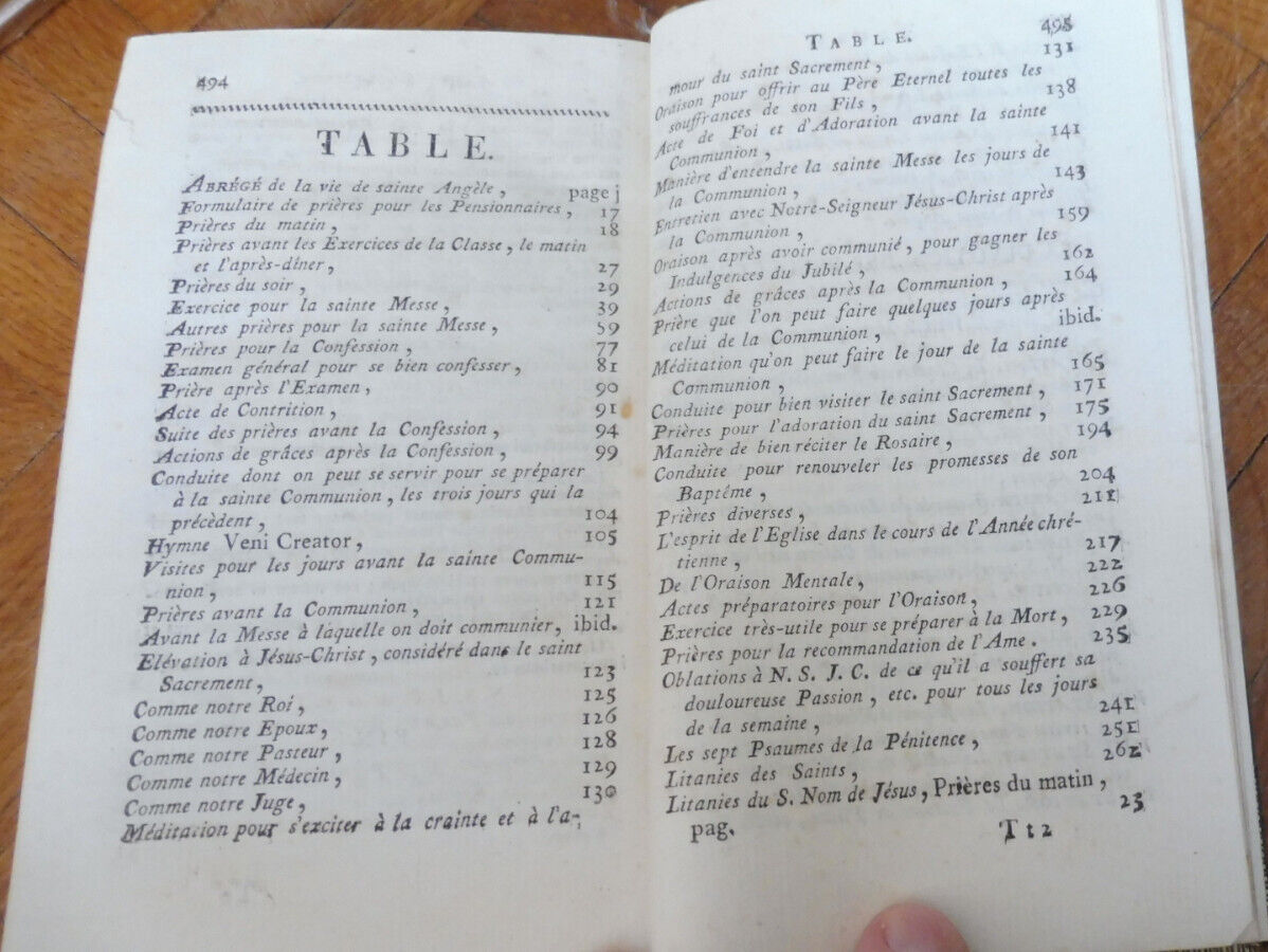 Formulaire de prières à l'usage des Ursulines 1814