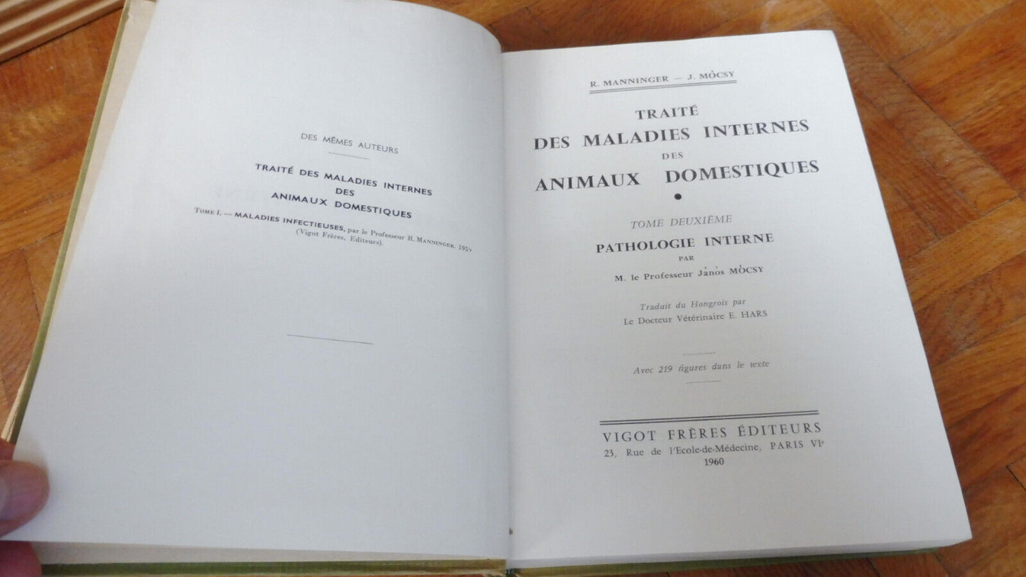 Traité des maladies internes des animaux domestiques (Manninger et Mocsy) 1959