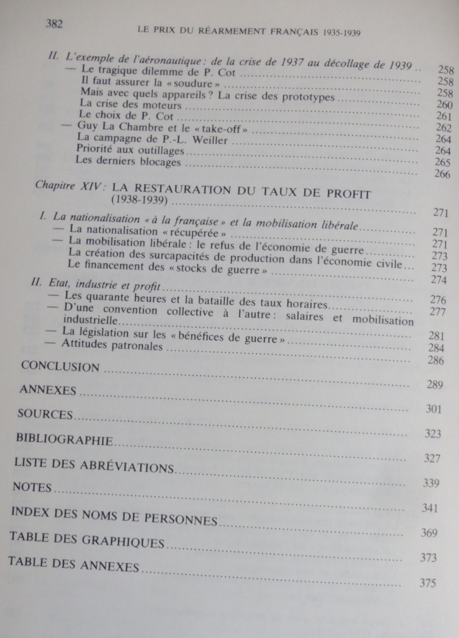 Le Prix du réarmement français. 1935-1939 (Robert Frankenstein) 1982
