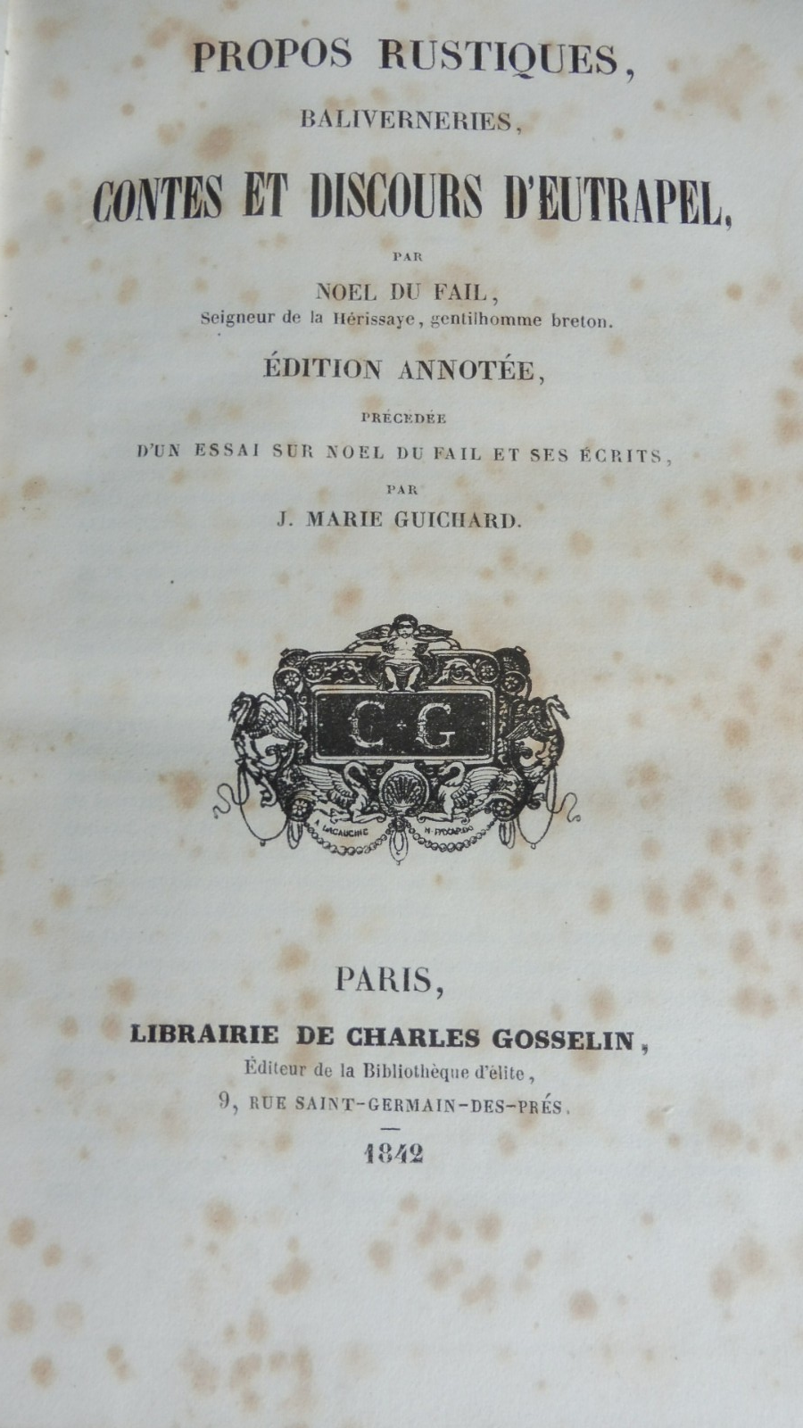Propos rustiques (Noël Du Fail) 1842