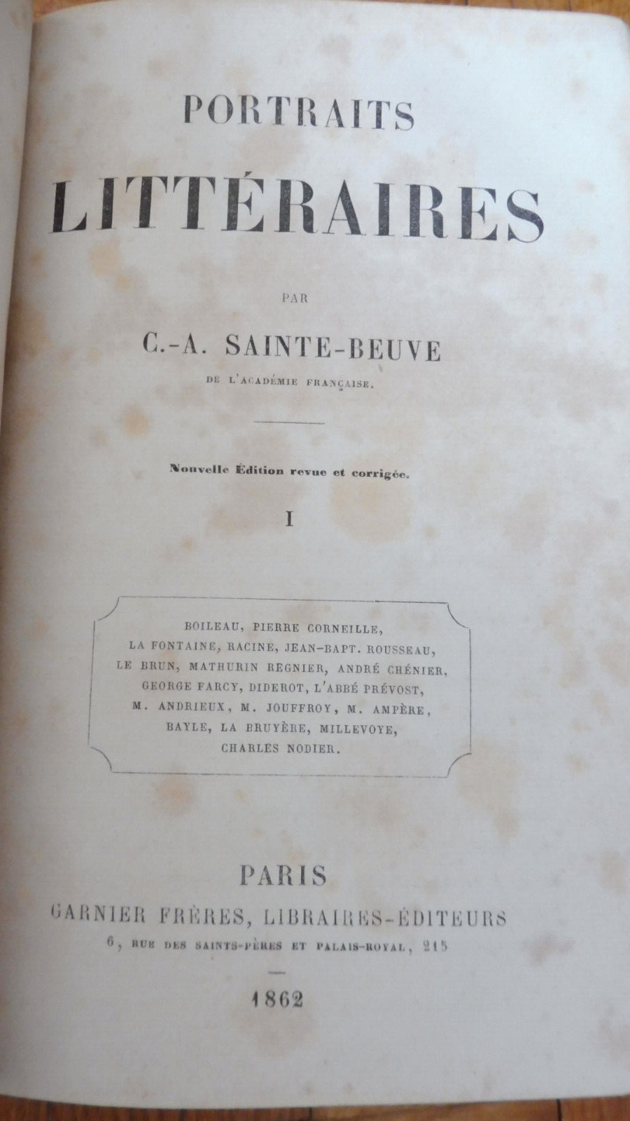 Portraits littéraires (Sainte-Beuve) 1862 3/3