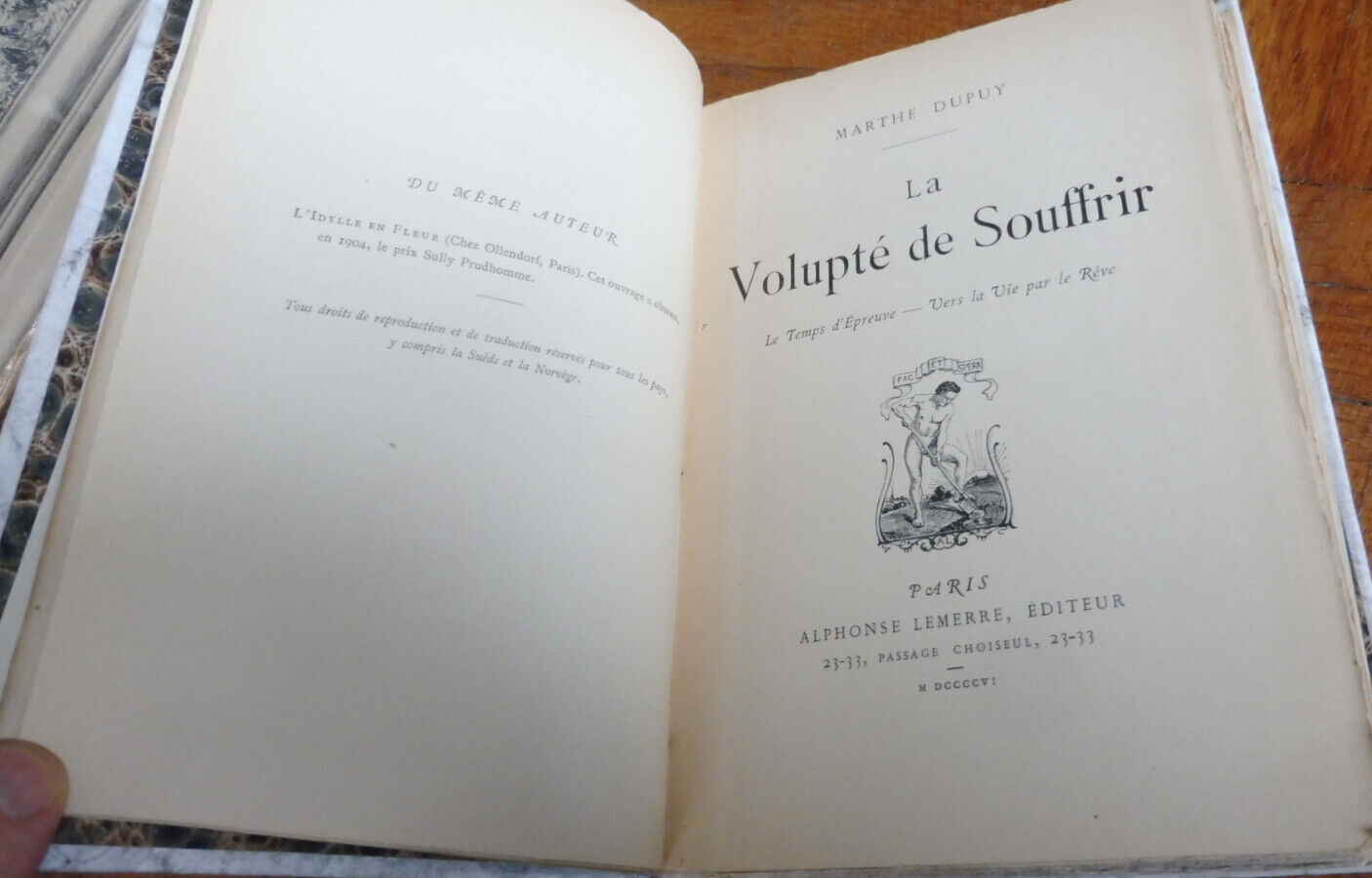 La Volupté de souffrir (Marthe Dupuy) 1906 + poème manuscrit